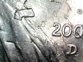 2006-D-Lincoln-Cent-With-Rim/Rim-Die-Crack-And-Lam-Error-...